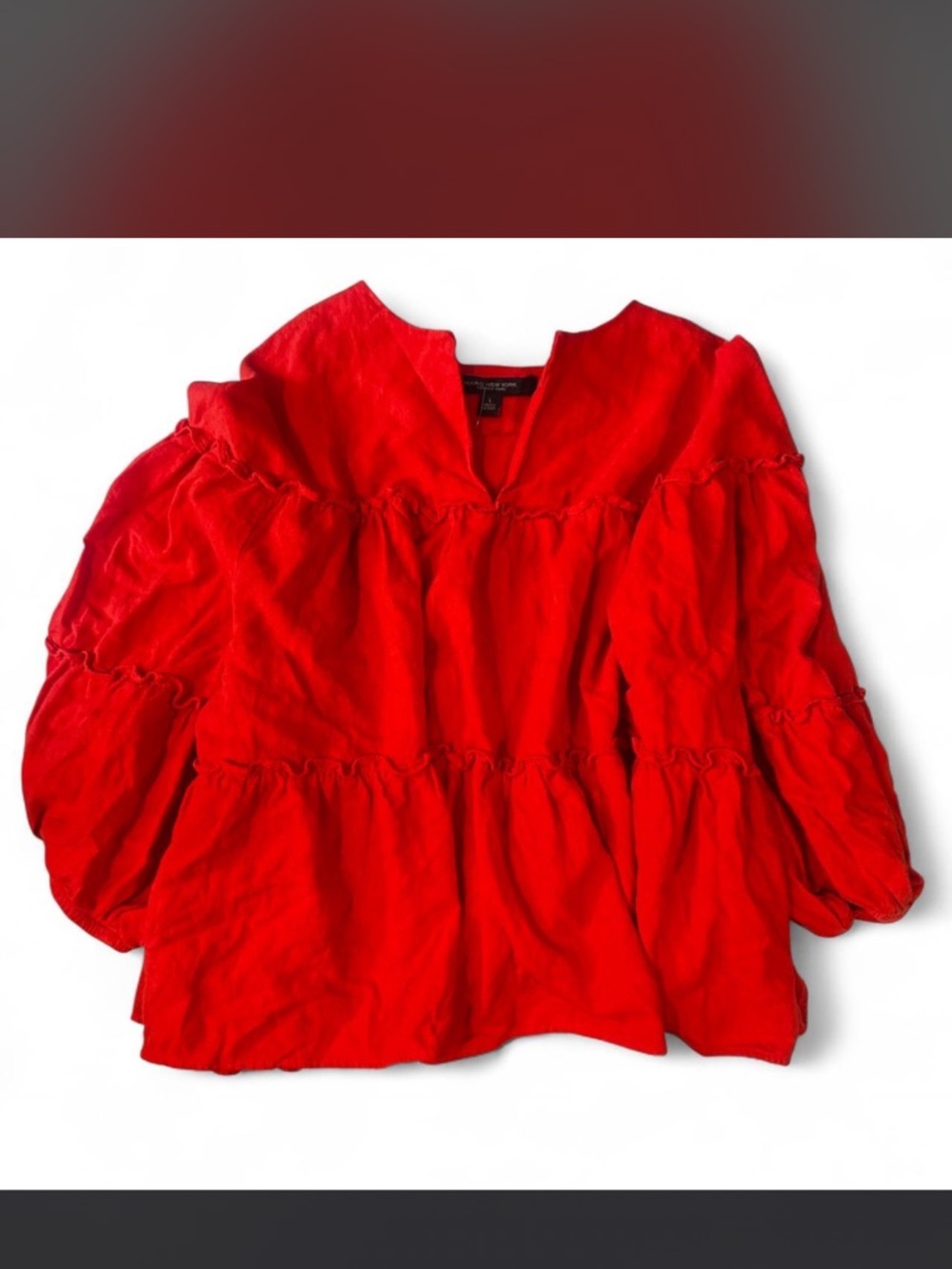 Marc New York Red Tiered Peasant Blouse